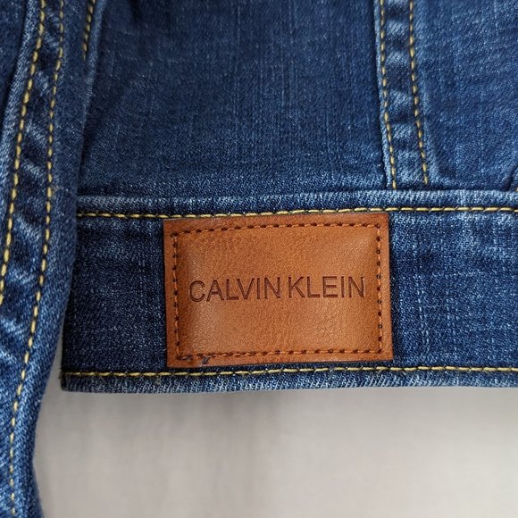 Calvin Klein Denim Jean Cropped Jacket Size Small - Picture 16 of 17